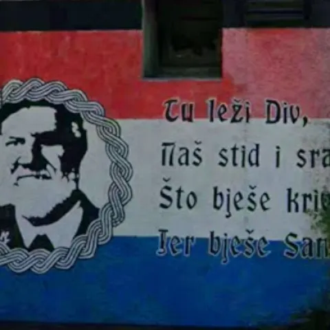 Mural Slobodanu Praljku kod Osnovne &scaron;kole A.B. &Scaron;imić