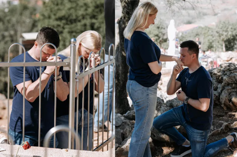 Emotivna prosidba u Međugorju: Na Brdu ukazanja kleknuo i zaprosio djevojku 