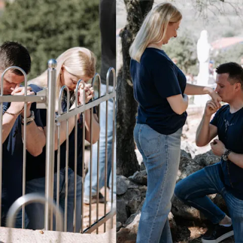 Emotivna prosidba u Međugorju: Na Brdu ukazanja kleknuo i zaprosio djevojku 