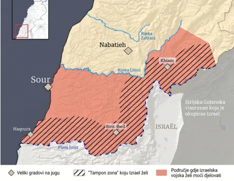 Izrael podijelio teritorij južnog Libanona na tri zone