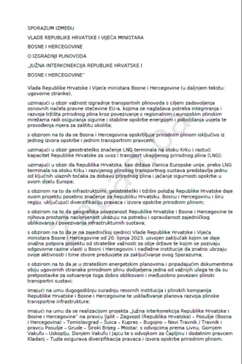 sporazum koji će se potpisati u Dubrovniku 1