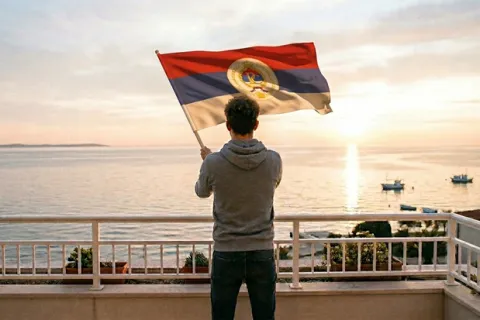 Na balkonu u Istri mahao zastavom Republike Srpske