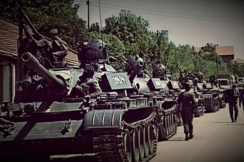 Zaustavljenje tenkova JNA na Pologu 1991. zaustavio je naneoraužani hrvatski narod iz &Scaron;irokog Brijega 