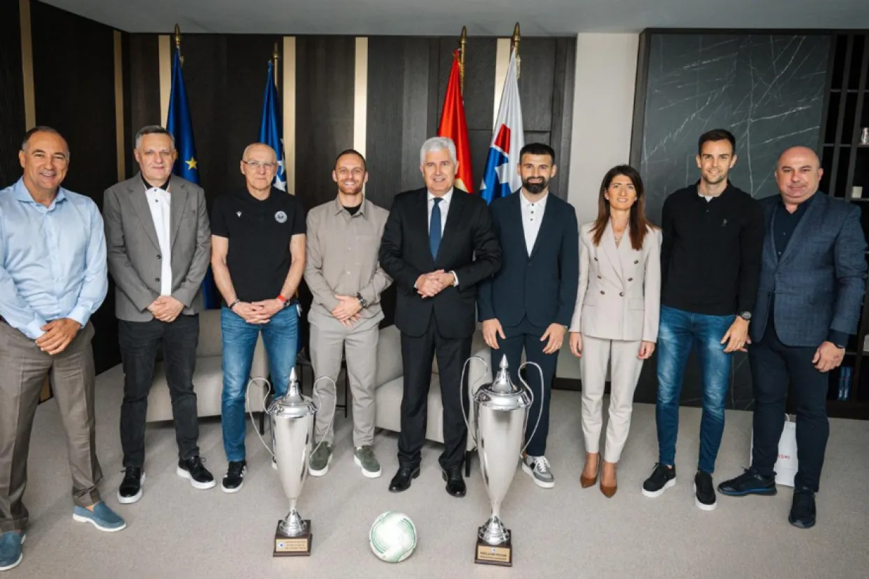 Čović i Filipović ugostili Zrinjski nakon osvajanja Kupa BiH