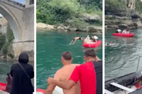 Nepromi&scaron;ljen skok sa Starog mosta