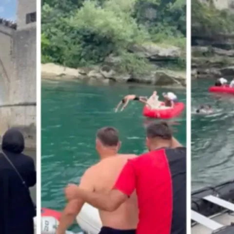 Nepromi&scaron;ljen skok sa Starog mosta