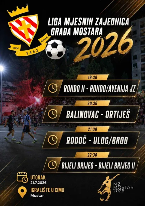 Raspored za utorak