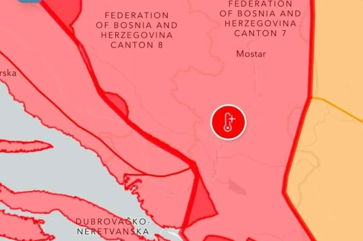 Crveni meteoalarm za Županiju Zapadnohercegovačku