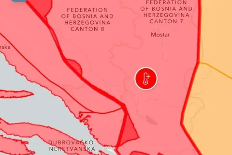 Crveni meteoalarm za Županiju Zapadnohercegovačku