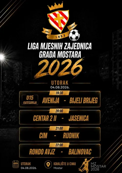 Raspored za utorak